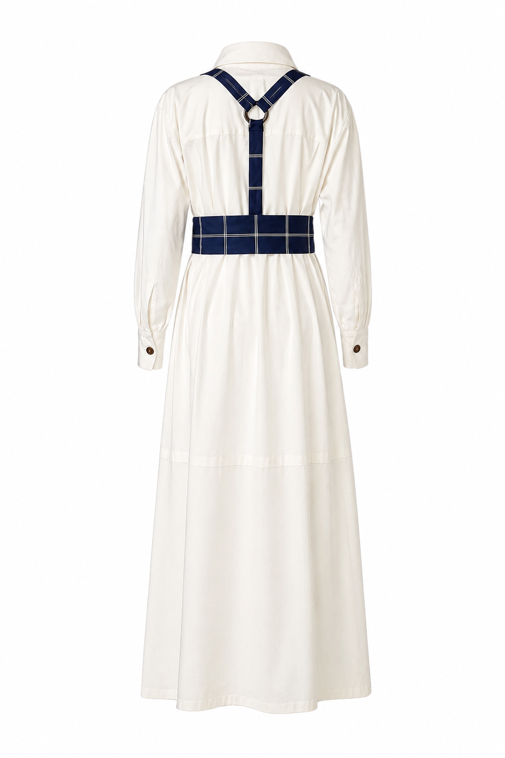 White shirt and navy belt