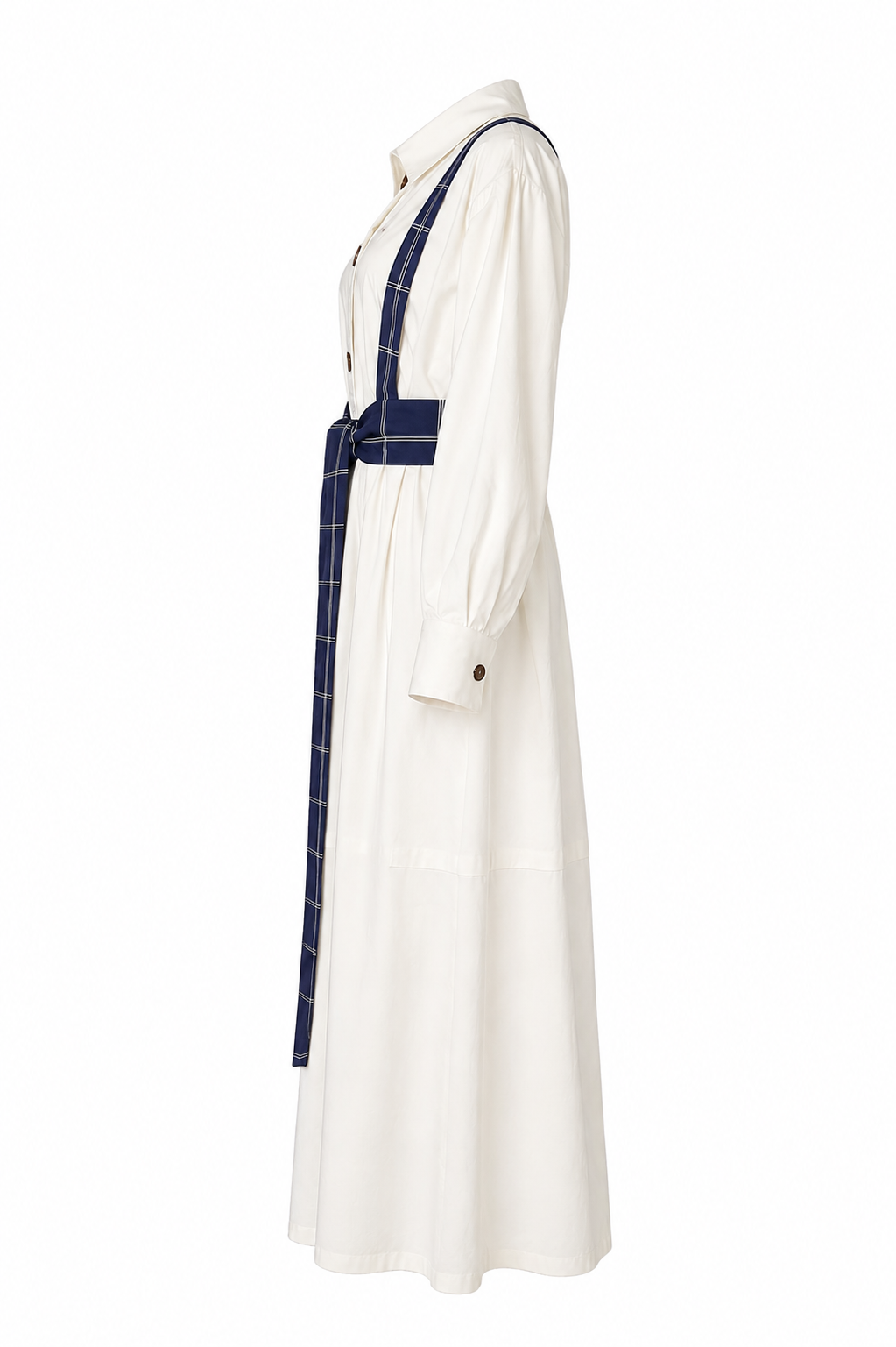 White shirt and navy belt